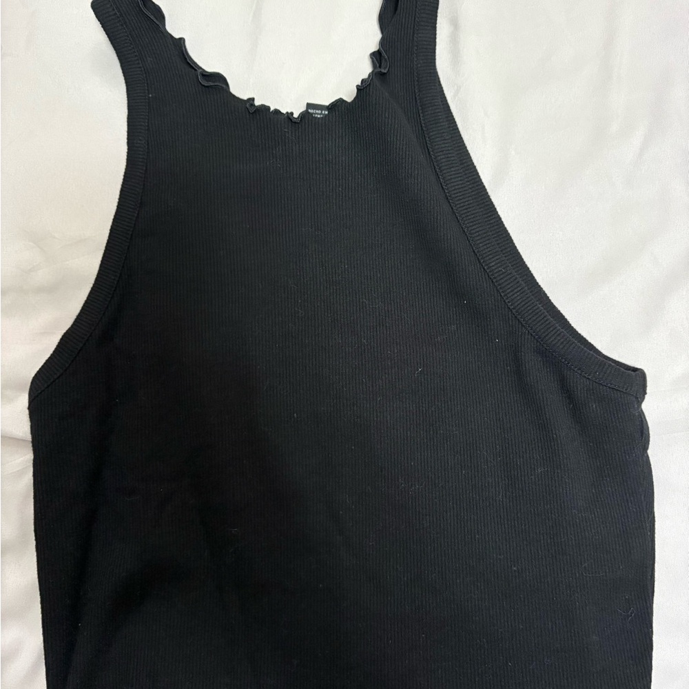 Black Ribbed Tank Top